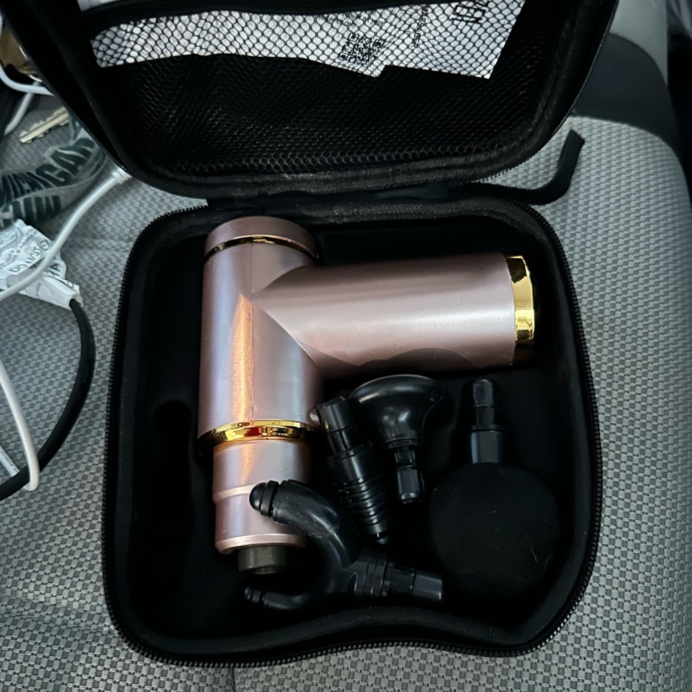 Rose Gold Massage Gun with Attachments